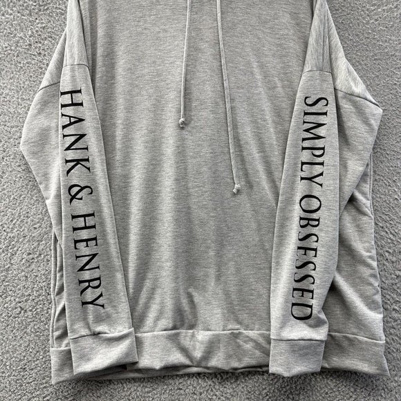 Hank & Henry Hoodie Women's Large Gray "Simply Obsessed" Lightweight Hoodie - Picture 4 of 12
